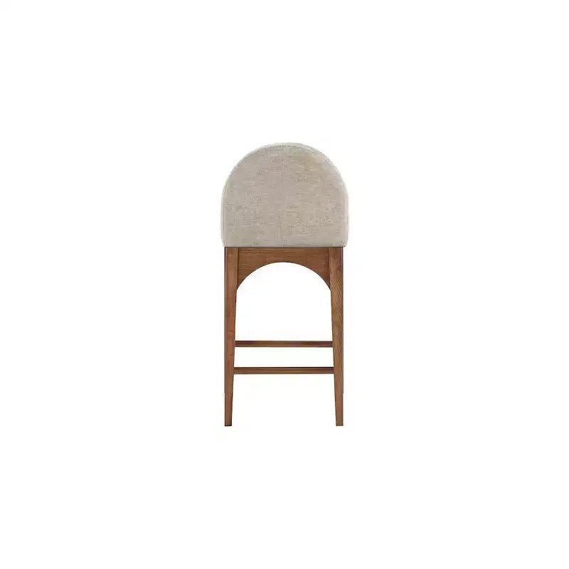 Meridian Furniture, Sgabello Waldorf in Tessuto Ciniglia Beige