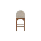 Meridian Furniture, Sgabello Waldorf in Tessuto Ciniglia Beige