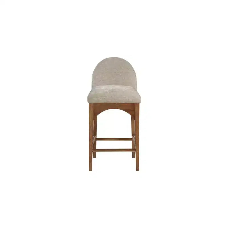 Meridian Furniture, Sgabello Waldorf in Tessuto Ciniglia Beige