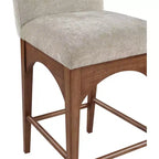 Meridian Furniture, Sgabello Waldorf in Tessuto Ciniglia Beige
