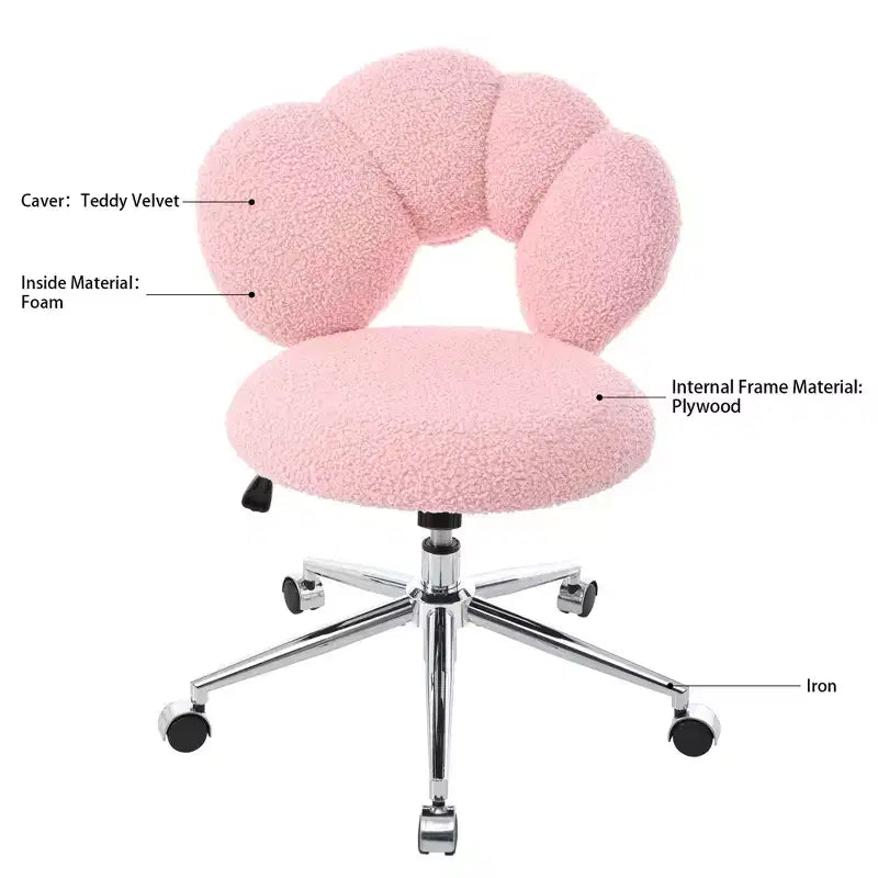 Okak Teddy Sedie da Scrivania per Ufficio, Morbida Sedia Girevole con Altezza Regolabile e Base in Metallo, Sedia Criss Cross per Ufficio, Casa