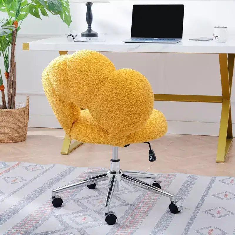 Okak Teddy Sedie da Scrivania per Ufficio, Morbida Sedia Girevole con Altezza Regolabile e Base in Metallo, Sedia Criss Cross per Ufficio, Casa