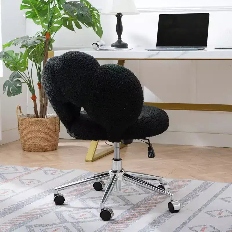 Okak Teddy Sedie da Scrivania per Ufficio, Morbida Sedia Girevole con Altezza Regolabile e Base in Metallo, Sedia Criss Cross per Ufficio, Casa