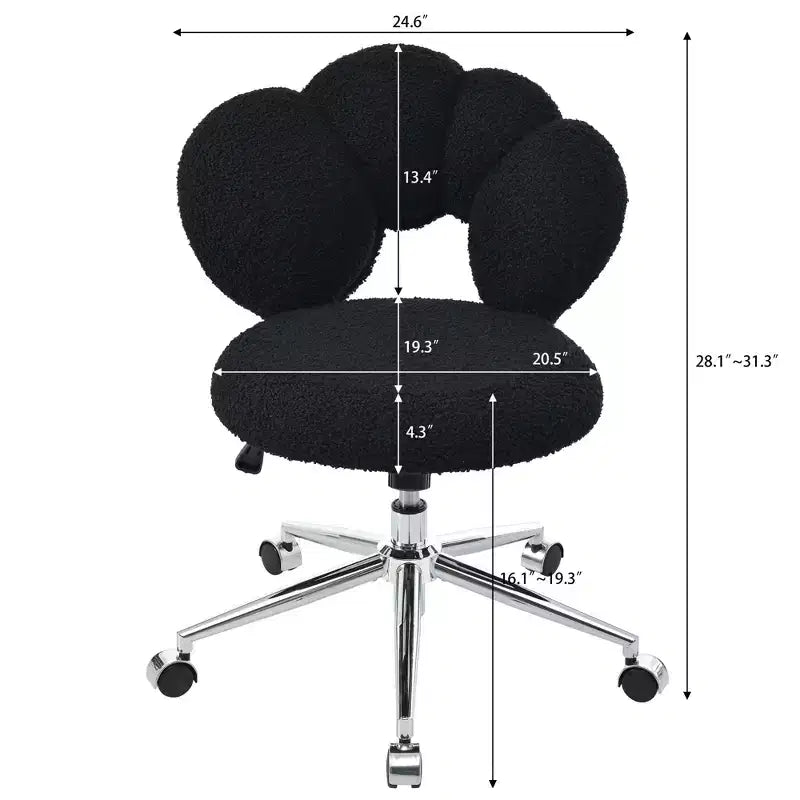 Okak Teddy Sedie da Scrivania per Ufficio, Morbida Sedia Girevole con Altezza Regolabile e Base in Metallo, Sedia Criss Cross per Ufficio, Casa