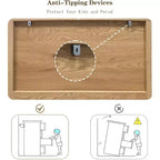 Cassettiera in legno con pannello fluted Waveform e 4 cassetti, comò moderno per camera da letto, soggiorno, cameretta e ingresso