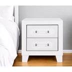 HomeRoots Comodino a Due Cassetti in Legno Bianco 22