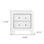 HomeRoots Comodino a Due Cassetti in Legno Bianco 22