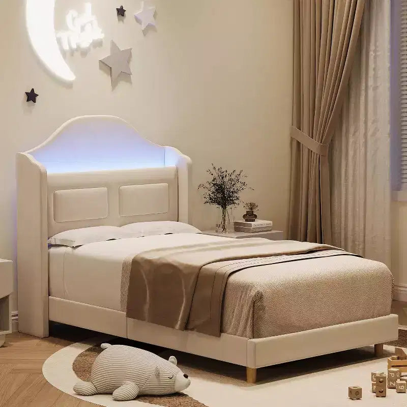 Telaio letto singolo in velluto rosa con testiera a libreria, funzione luce, contenitore, senza rete a molle, facile montaggio