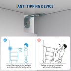 COZONY Cassettiera a 7 cassetti con maniglie dorate, mobile moderno in legno con gambe in metallo, organizer bianco per camera da letto, soggiorno, corridoio
