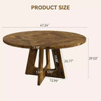 Tavolo da pranzo 47 per 4-6 persone, rotondo con piano in legno e base a piedistallo per sala da pranzo, cucina (sedie non incluse)