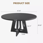 Tavolo da pranzo 47 per 4-6 persone, rotondo con piano in legno e base a piedistallo per sala da pranzo, cucina (sedie non incluse)