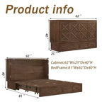 Letto a scomparsa Keloyid Haimyy Queen con struttura in legno massiccio, caricatore integrato e cassetto robusto
