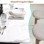 Tavolo da pranzo rettangolare da 71/78 per 6-8 persone con bordo irregolare a onda e struttura in metallo, impermeabile e antigraffio, versatile per mangiare/lavorare/studiare