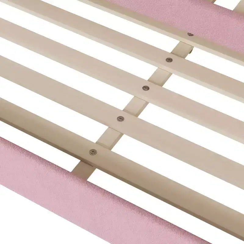 Bellemave Divano Letto Imbottito Una Piazza e Mezza con Letto Estraibile, Struttura in Pile Teddy, Divano Letto Trapuntato con Luci a LED per Camera da Letto, Soggiorno, Ospiti, Rosa
