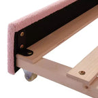 Bellemave Divano Letto Imbottito Una Piazza e Mezza con Letto Estraibile, Struttura in Pile Teddy, Divano Letto Trapuntato con Luci a LED per Camera da Letto, Soggiorno, Ospiti, Rosa