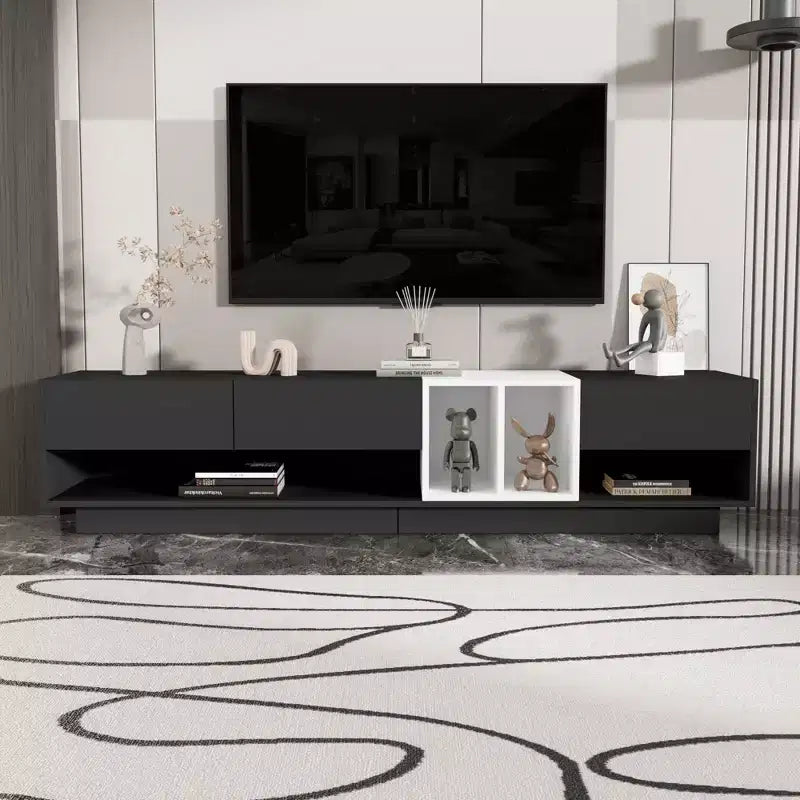 Whisen 80 Two-tone TV Stand with Versatile Storage Compartments, Functional Media Console