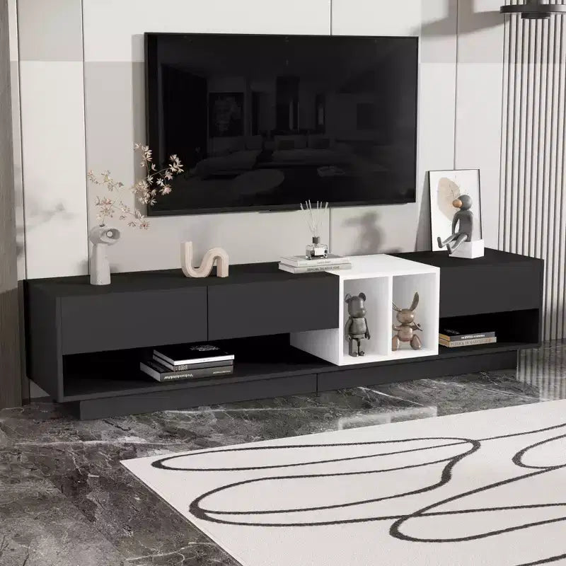 Mobile TV Whisen 80 bicolore con scomparti versatili, console multimediale funzionale