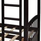 Letto a castello singolo su singolo con letto estraibile, letto a castello in legno con 3 cassetti portaoggetti e spondina di sicurezza, trasformabile in 2 letti