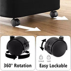 Cesto portabiancheria con ruote e coperchio - Cesto portabiancheria da 100 litri con manico in bambù, ampio organizer per lavanderia SpaceAid per camera da letto, bagno, dormitorio