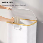 Cesto portabiancheria con ruote e coperchio - Cesto portabiancheria da 100 litri con manico in bambù, ampio organizer per lavanderia SpaceAid per camera da letto, bagno, dormitorio