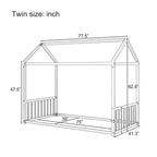 Struttura Letto a Terra Montessori in Metallo, Misura Singola/Matrimoniale, a Forma di Casetta con Sponde Verticali di Sicurezza per Bambini/Neonati - ModernLuxe