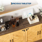 Mobile credenza con ante e ripiani regolabili, stile moderno rustico, per sala da pranzo, cucina o angolo caffè