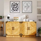 Mobile credenza con ante e ripiani regolabili, stile moderno rustico, per sala da pranzo, cucina o angolo caffè