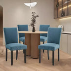 Set di 2 sedie da pranzo Parsons in tessuto con borchie e robuste gambe in legno per sala da pranzo/ristorante/hotel