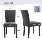 Set di 2 sedie da pranzo Parsons in tessuto con borchie e robuste gambe in legno per sala da pranzo/ristorante/hotel