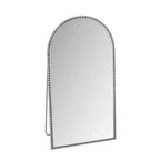 Specchio intero in metallo retrò Okak 65*35 pollici con supporto, elegante specchio ad arco, specchio da terra per soggiorno, camera da letto