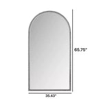 Specchio intero in metallo retrò Okak 65*35 pollici con supporto, elegante specchio ad arco, specchio da terra per soggiorno, camera da letto