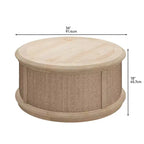 Tavolino da caffè/comodino/tavolino rotondo in rattan con coperchio sollevabile e spazio contenitore per soggiorno