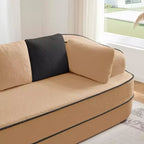 Divano Teddy 135, 4 posti, spugna 32D, senza telaio, soffice, oversize, colore a contrasto, simmetrico, per soggiorno