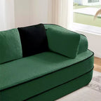 Divano Teddy 135, 4 posti, spugna 32D, senza telaio, soffice, oversize, colore a contrasto, simmetrico, per soggiorno