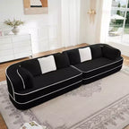 Divano Teddy 135, 4 posti, spugna 32D, senza telaio, soffice, oversize, colore a contrasto, simmetrico, per soggiorno
