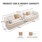 Divano Teddy 135, 4 posti, spugna 32D, senza telaio, soffice, oversize, colore a contrasto, simmetrico, per soggiorno