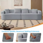 Mjkone Divano componibile curvo 112 in ciniglia Design moderno minimalista Compresso Nessun assemblaggio richiesto