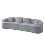 Mjkone Divano componibile curvo 112 in ciniglia Design moderno minimalista Compresso Nessun assemblaggio richiesto
