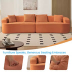 Mjkone Divano componibile curvo 112 in ciniglia Design moderno minimalista Compresso Nessun assemblaggio richiesto