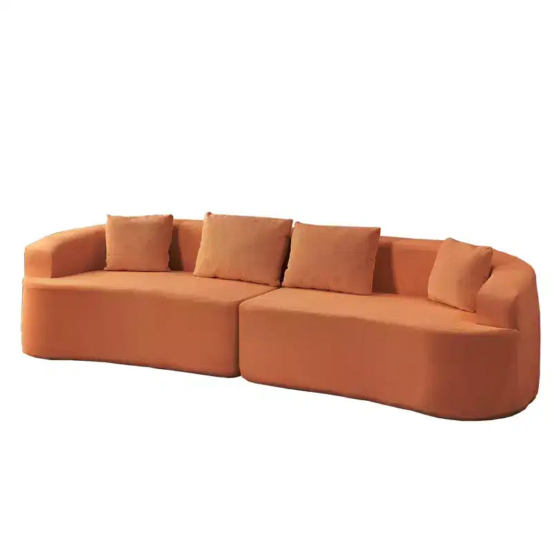 Mjkone Divano componibile curvo 112 in ciniglia Design moderno minimalista Compresso Nessun assemblaggio richiesto