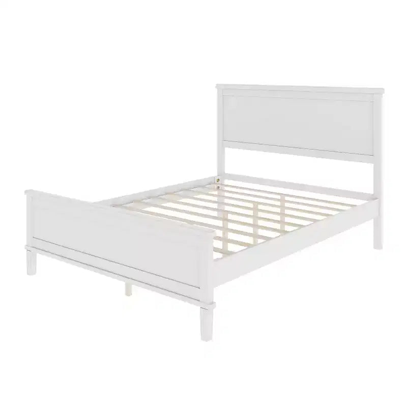 Polibi Letto a Piattaforma in Legno Massello Stile Moderno Mid-Century