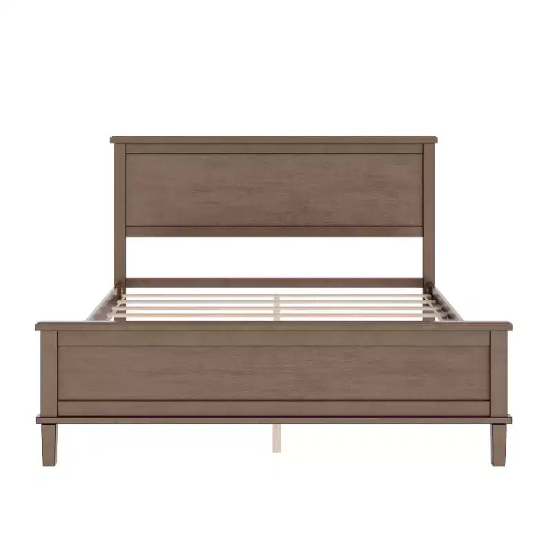 Polibi Letto a Piattaforma in Legno Massello Stile Moderno Mid-Century