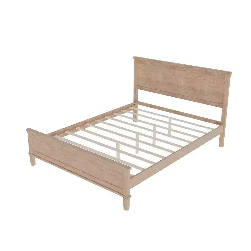 Polibi Letto a Piattaforma in Legno Massello Stile Moderno Mid-Century