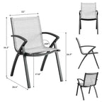 Sedie da pranzo per patio in alluminio, confezione da 4, con rete in Textilene ad asciugatura rapida, sedute ergonomiche da esterno per bordo piscina, giardino, terrazza e uso commerciale