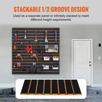 Pannelli Slatwall VEVOR, Pannelli a Muro per Garage (Set da 2 Pannelli), Pannelli Espositivi per Organizer a Muro per Garage Resistenti, Nero
