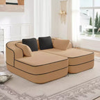 77.2 Divano Teddy, spugna 32D, senza ossatura, due chaise longue, divano letto, colore a contrasto, simmetrico, salotto