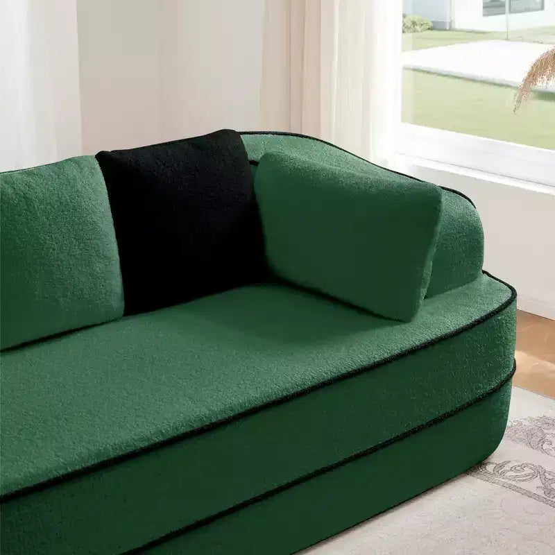 77.2 Divano Teddy, spugna 32D, senza ossatura, due chaise longue, divano letto, colore a contrasto, simmetrico, salotto