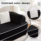 77.2 Divano Teddy, spugna 32D, senza ossatura, due chaise longue, divano letto, colore a contrasto, simmetrico, salotto