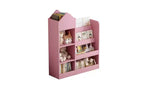 Zevemomo Scaffale per Libri e Giocattoli a 4 Livelli per Bambini, Scaffale per Libri per Bambini in Legno, Contenitore per Giocattoli con Scaffale per Libri per Sala Giochi, Aula, Camera da Letto, Biblioteca, Rosa