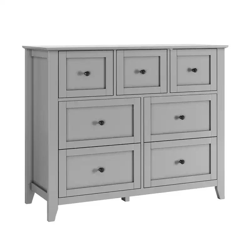 Comò in legno CuisinSmart per camera da letto, cassettiera a 7 cassetti con maniglie in metallo, organizer per armadietto per soggiorno, corridoio, camera da letto